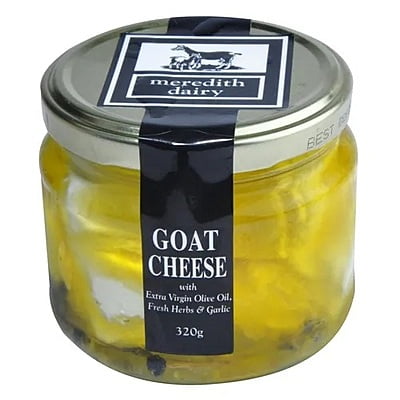 Meredith Goats Fetta Jar 320g X 12 NOTE WE ONLY SELL THIS FOR PICK UP OR BY PRIOR ARRANGEMENT BECAUSE IT REQUIRES REFRIGERATION.