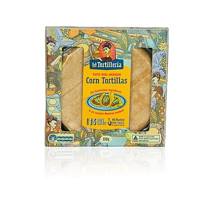 La Tortilleria 14.5cm Corn Tortillas (15 in a pack 330g) X 10