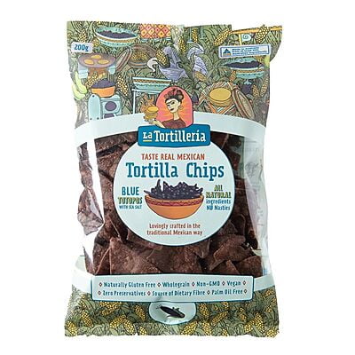 La Tortilleria Totopos Blue Chips 200g X 8