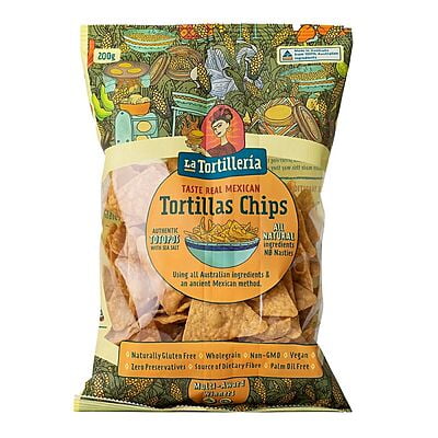 La Tortilleria Totopos Yellow Chips 200g X 8